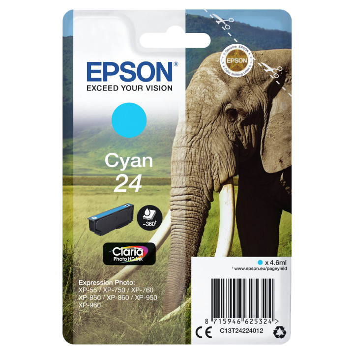 Epson Elephant C13T24224022 tinteiro 1 unidade(s) Original Ciano
