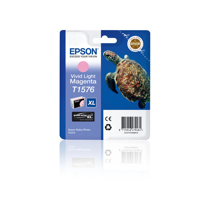Epson Turtle Tinteiro T1576 Vivid Magenta Claro Tinta UltraChrome K3