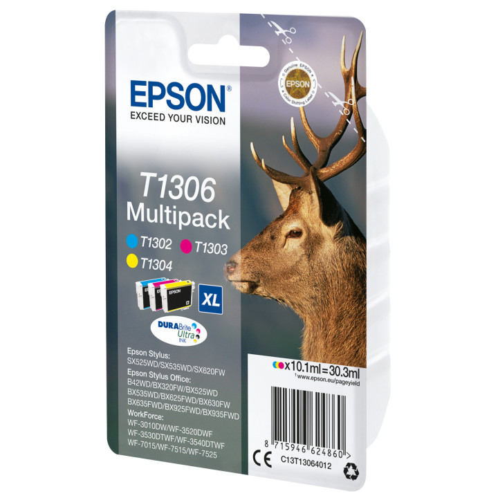 Epson Stag T1306 tinteiro 1 unidade(s) Original Rendimento alto (XL) Ciano, Magenta, Amarelo