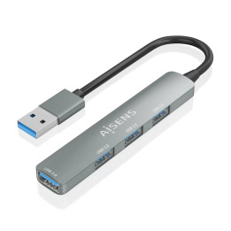 AISENS A106-0859 hub de interface USB 3.2 Gen 1 (3.1 Gen 1) Type-A 5000 Mbit s Cinzento