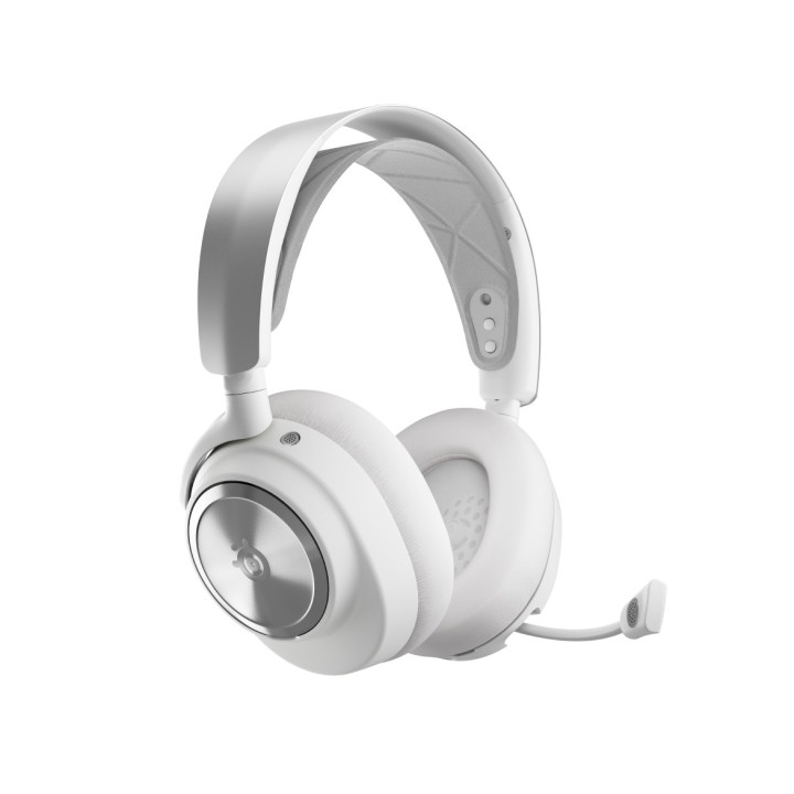 Steelseries Arctis Nova Pro Wireless Auscultadores Com fios e sem fios Fita de cabeça Jogos Bluetooth Prateado, Branco