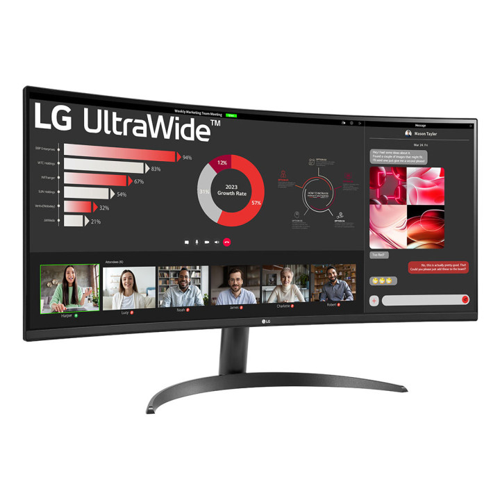 LG 34WR50QK-B monitor de ecrã 86,4 cm (34") 3440 x 1440 pixels Wide Quad HD Preto