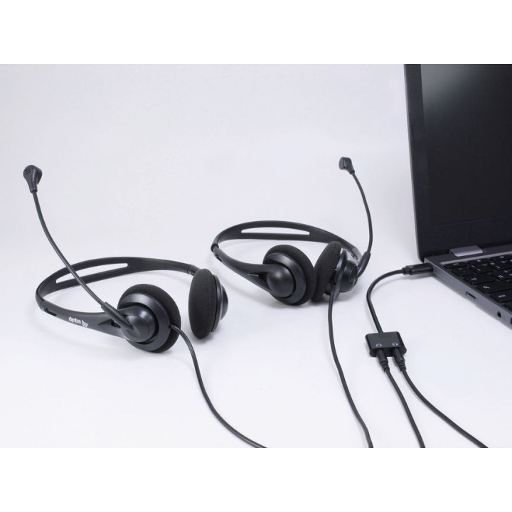 Adaptador Equip USB-C p/ 2x3.5mm Áudio DAC 15cm Preto