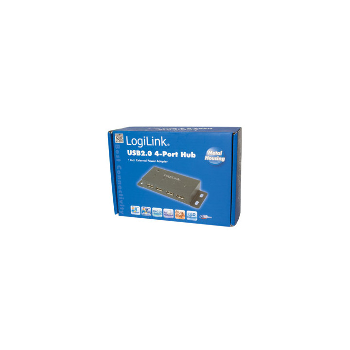 LogiLink UA0141A hub de interface 480 Mbit s Preto
