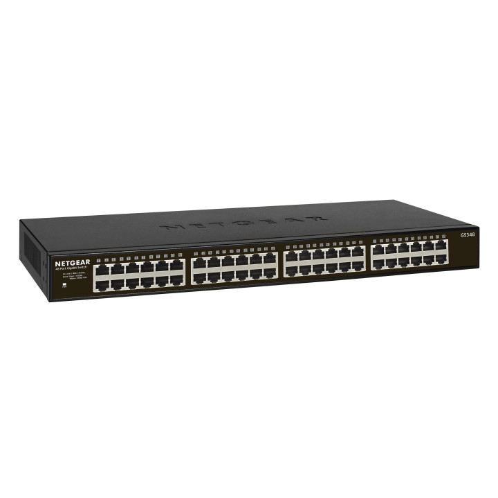NETGEAR GS348 Não-gerido Gigabit Ethernet (10 100 1000) 1U Preto