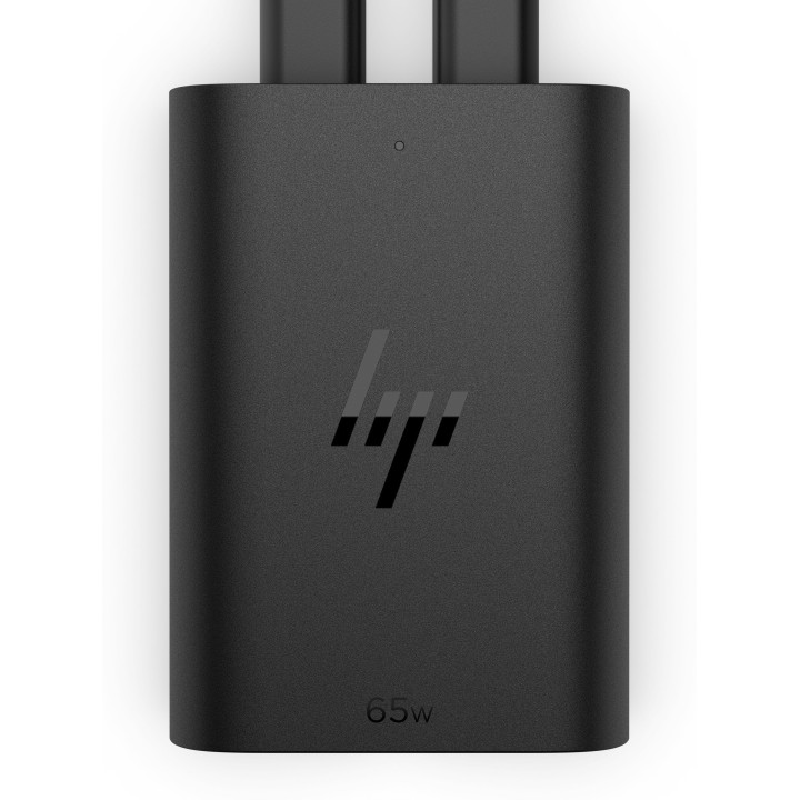 HP 65W GaN USB-C Laptop Charger Computador portátil Preto AC Interior