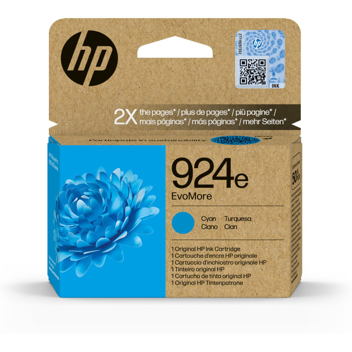 HP Tinteiro EvoMore 924e Original Ciano