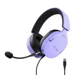 Trust GXT 490P FAYZO Auscultadores Com fios Fita de cabeça Jogos USB Type-A Preto, Roxo