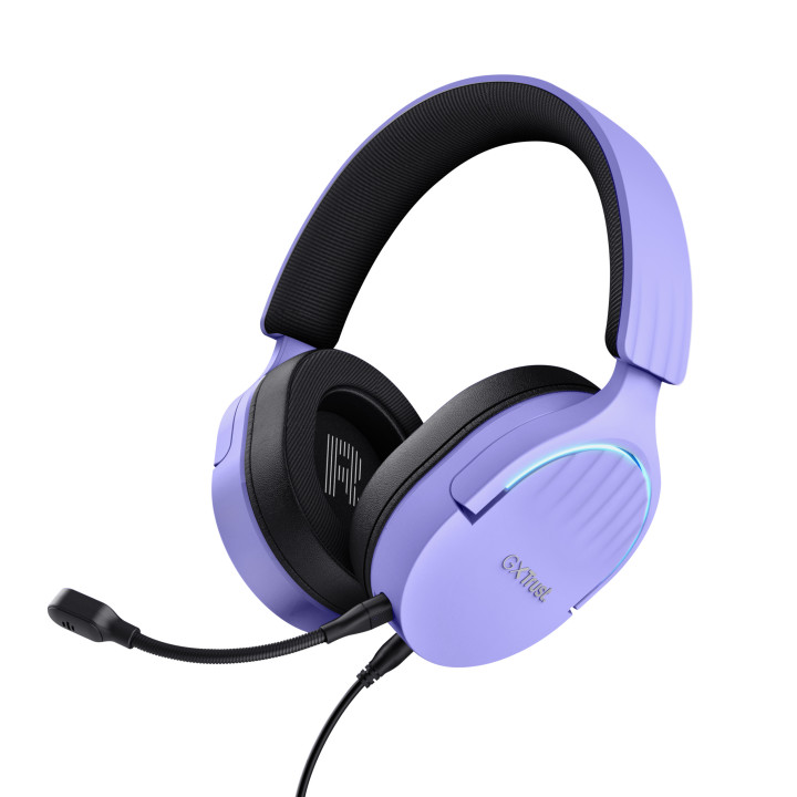 Trust GXT 490P FAYZO Auscultadores Com fios Fita de cabeça Jogos USB Type-A Preto, Roxo
