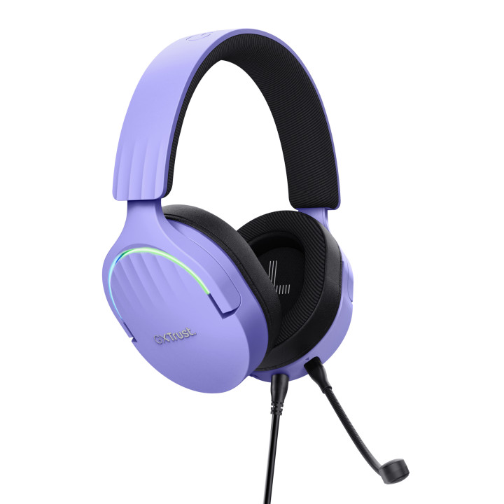 Trust GXT 490P FAYZO Auscultadores Com fios Fita de cabeça Jogos USB Type-A Preto, Roxo
