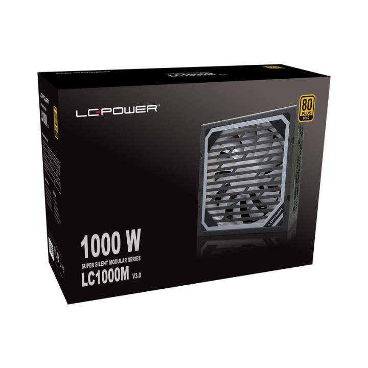 Fonte Modular LC-Power LC1000M V3.0 1000W 80+ Gold Preta