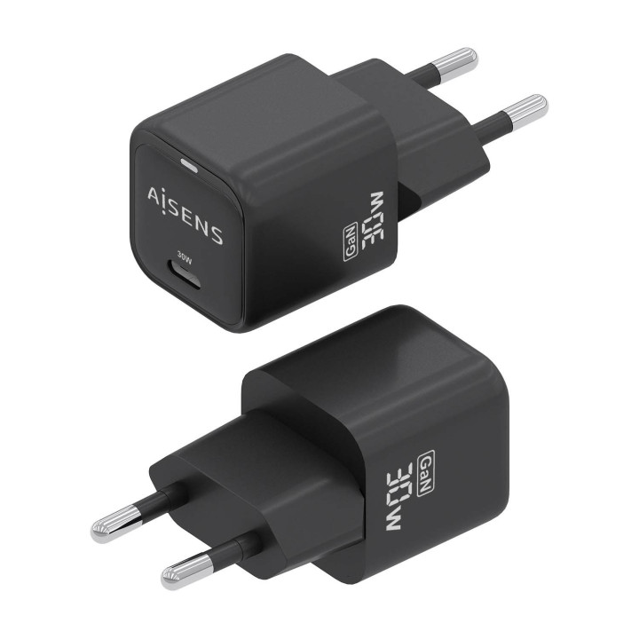 AISENS ASCH-30W1P019-BK carregador de dispositivos móveis Universal Preto AC Carregamento rápido Interior