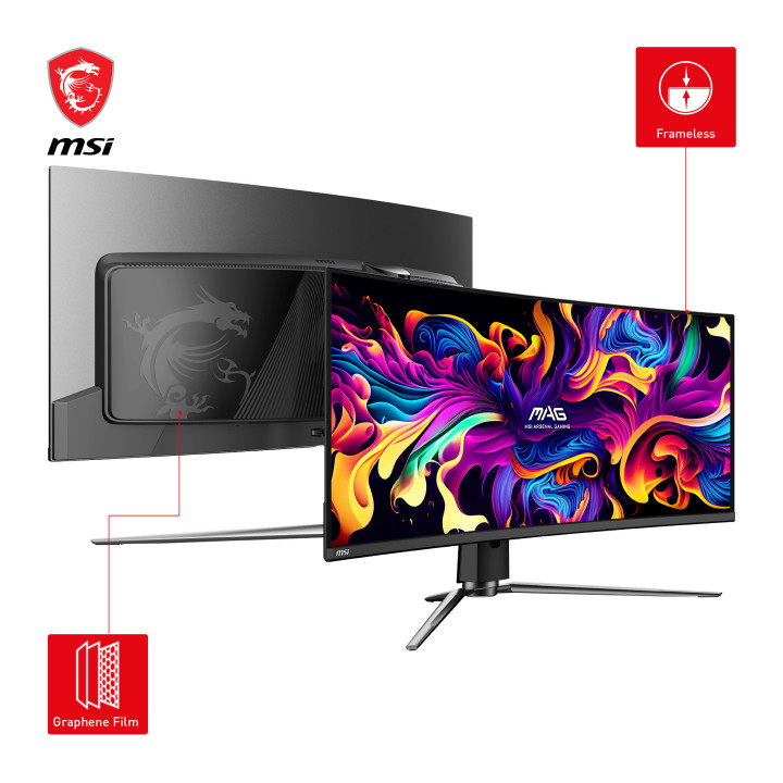 MSI MAG 341CQPDE QD-OLED monitor de ecrã 86,4 cm (34") 3440 x 1440 pixels UltraWide Quad HD QDOLED Preto