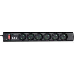 Tomada EATON Protection Strip 6 Tel@ DIN Preto