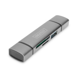 Digitus DA-70886 leitor de cartões USB 3.2 Gen 1 (3.1 Gen 1) Type-A Type-C Alumínio