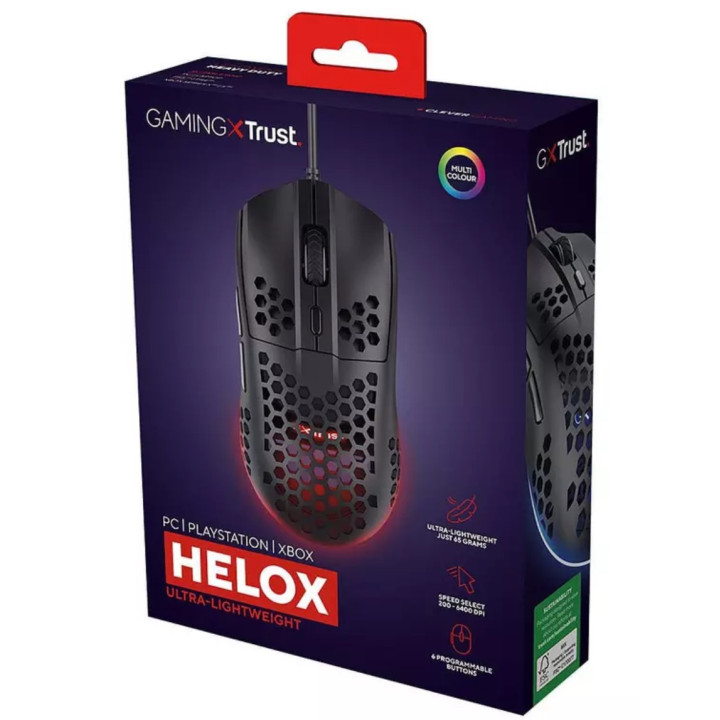 Rato Gaming Trust GXT 928 HELOX Mão direita USB Type-A Ótico 6400 DPI