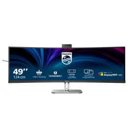 Philips 49B2U6903CH 00 monitor de ecrã 124,5 cm (49") 5120 x 1440 pixels Dual QHD LCD Cinzento