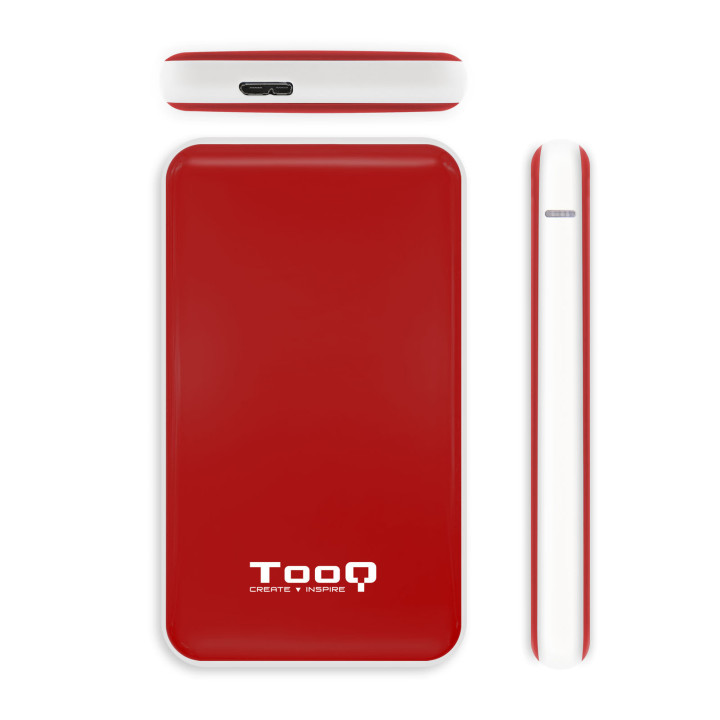 TooQ TQE-2528R Caixa para Discos Rígidos Compartimento SSD Vermelho 2.5"