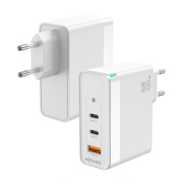 AISENS ASCH-100W3P008-W carregador de dispositivos móveis Universal Branco AC Carregamento rápido Interior