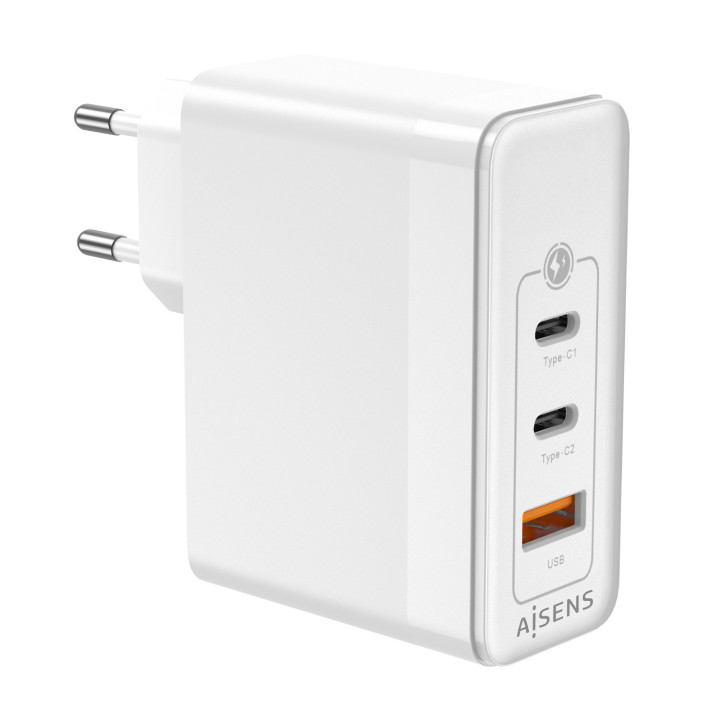 AISENS ASCH-100W3P008-W carregador de dispositivos móveis Universal Branco AC Carregamento rápido Interior