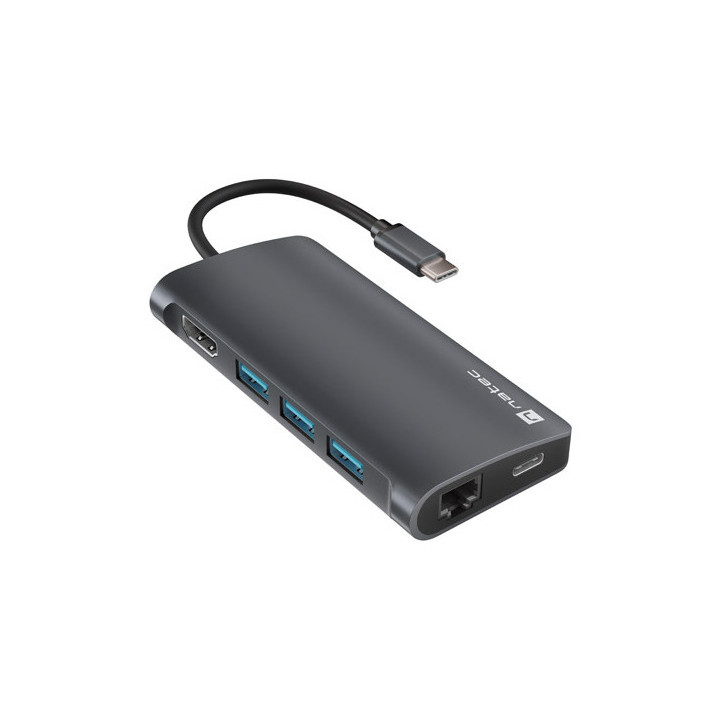 NATEC NMP-2162 base & duplicador de portas Com fios USB 3.2 Gen 1 (3.1 Gen 1) Type-C Cinzento