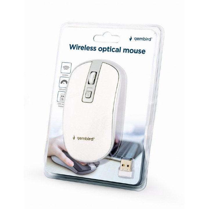Gembird MUSW-4B-06-WS rato Escritório Ambidestro RF Wireless Ótico 1600 DPI