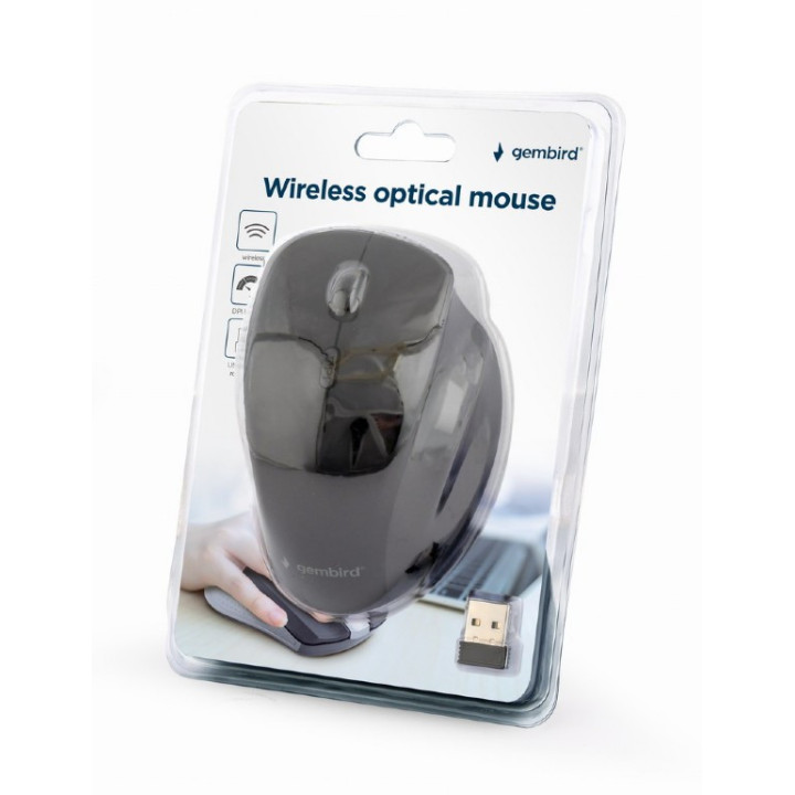 Gembird MUSW-6B-02 rato Escritório Mão direita RF Wireless Ótico 1600 DPI