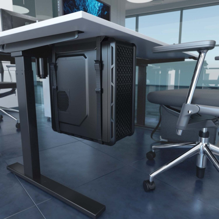 Suporte AISENS para CPU sob a mesa com alça, preto