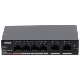 Switch Dahua Technology DH-CS4006-4GT-60 6-Port Cloud Managed Desktop Gigabit Switch with 4-Port PoE Preto