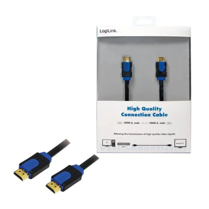 Cabo LogiLink  HDMI-HDMI Type A (Standard) 15m Preto, Azul