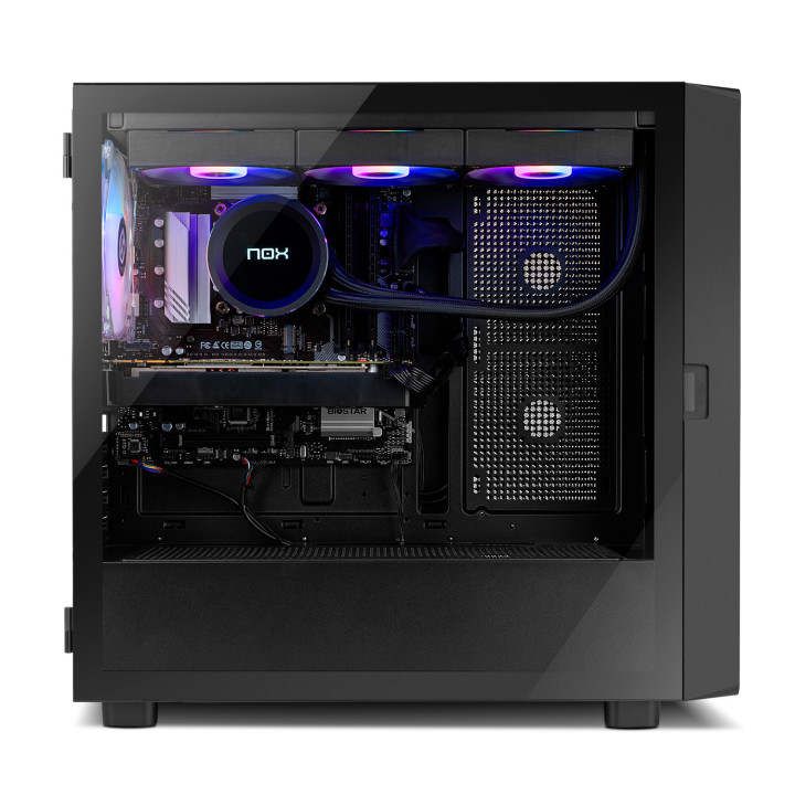 Caixa ATX NOX NXHUMMER BIOS LCD 8'' Lateral Vidro temprado Preta