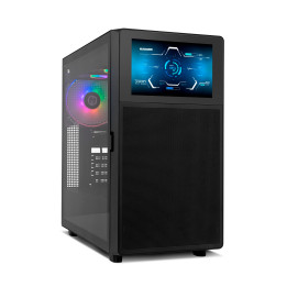 Caixa ATX NOX NXHUMMER BIOS LCD 8'' Lateral Vidro temprado Preta