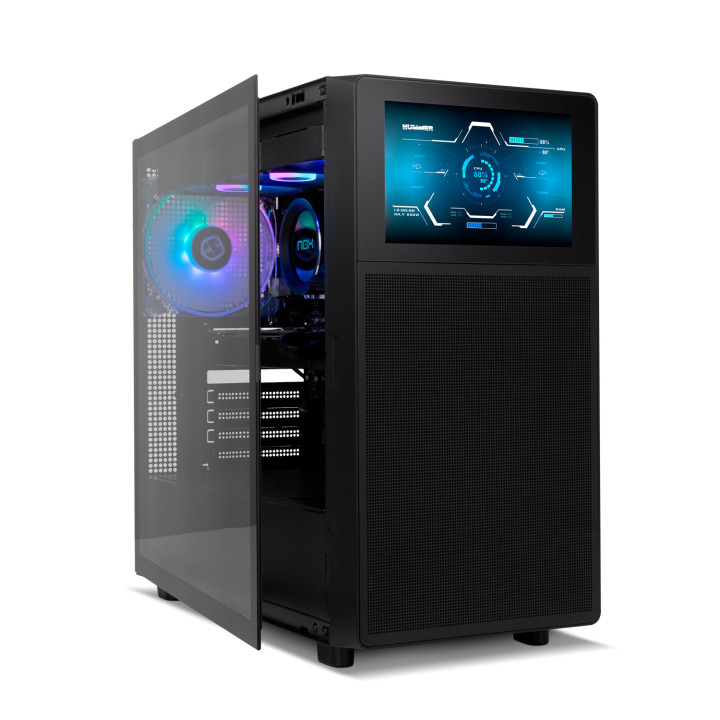 Caixa ATX NOX NXHUMMER BIOS LCD 8'' Lateral Vidro temprado Preta