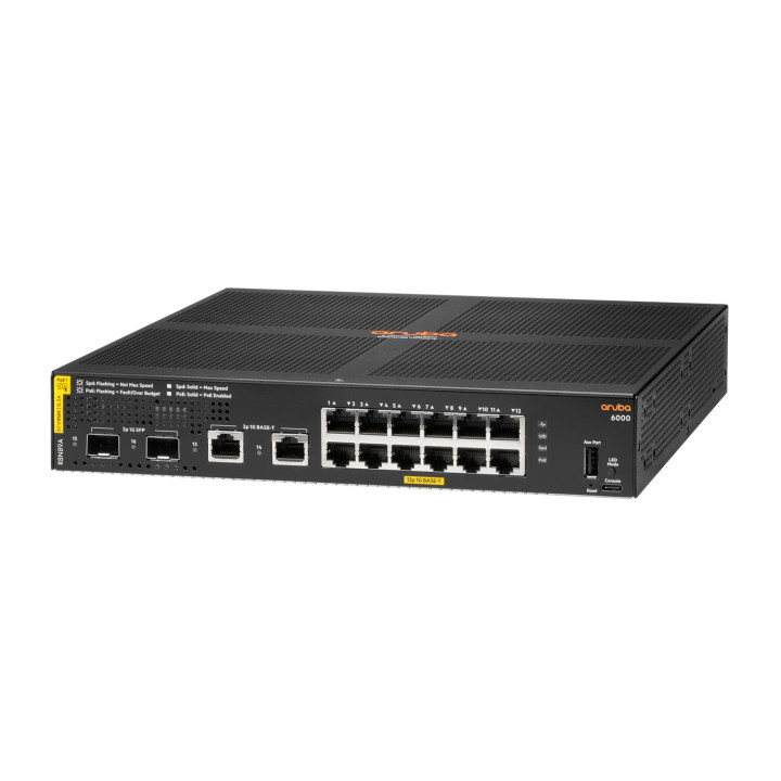 HPE Aruba Networking Aruba 6000 12G Class4 PoE 2G 2SFP 139W Gerido L3 Gigabit Ethernet (10 100 1000) Power over Ethernet (PoE)