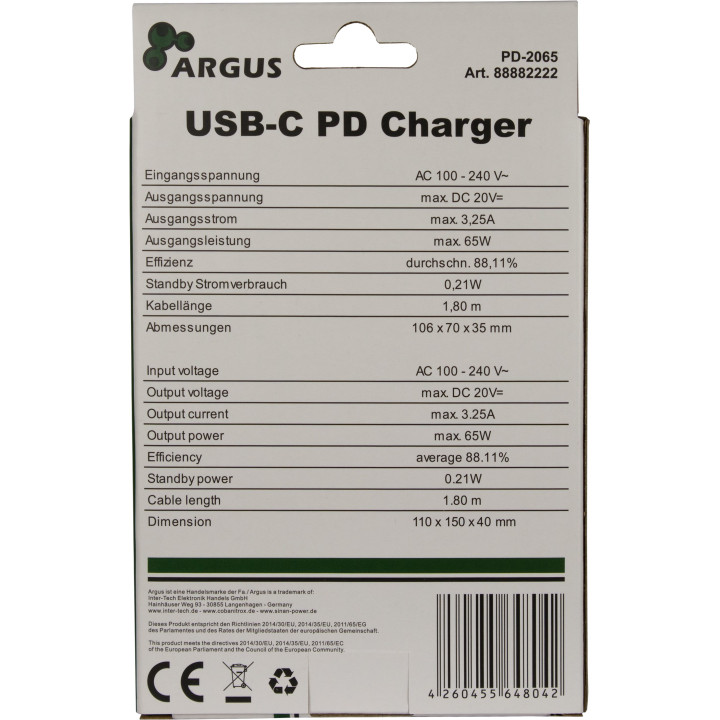 Inter-Tech PD-2065 Universal Preto AC Interior