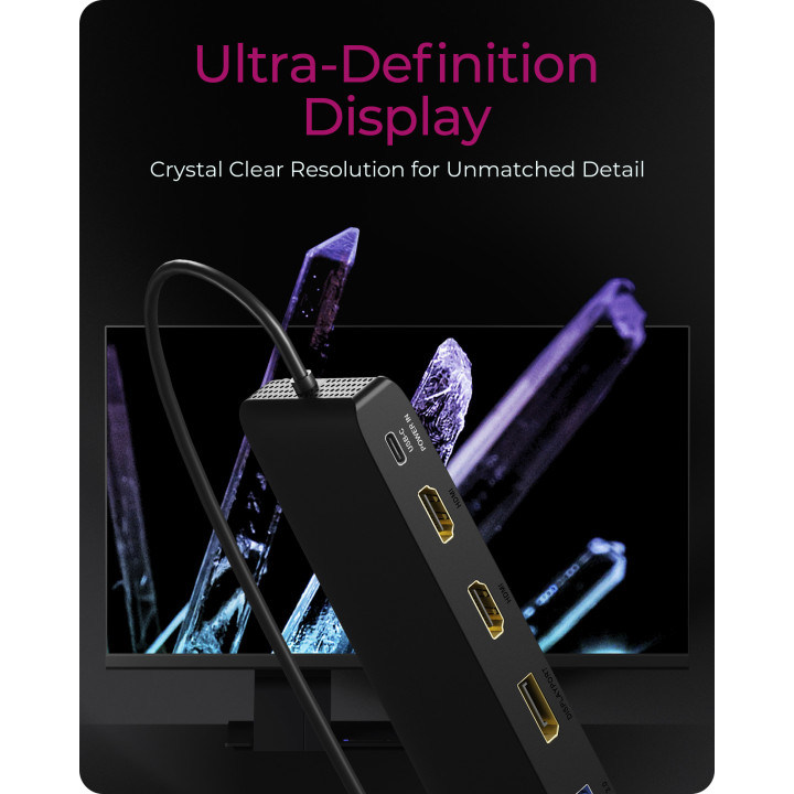 ICY BOX IB-DK2116-C Acoplamento USB 3.2 Gen 2 (3.1 Gen 2) Type-C Preto