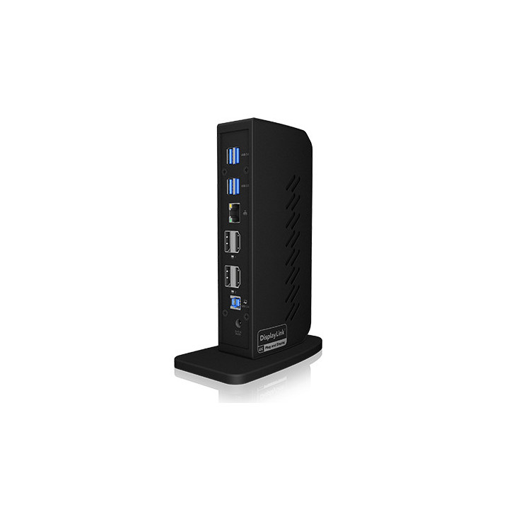 ICY BOX IB-DK2252AC Com fios USB 3.2 Gen 1 (3.1 Gen 1) Type-C Preto