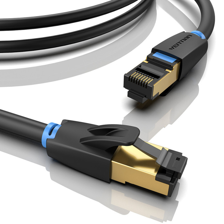Vention IKABJ cabo de rede Preto 5 m Cat8 S FTP (S-STP)