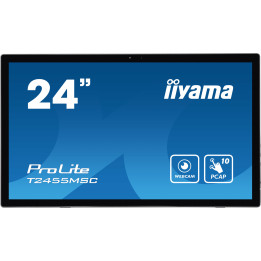 iiyama T2455MSC-B1 ecrã de sinalização Plasma digital 61 cm (24") LED 400 cd m² Full HD Preto Ecrã táctil