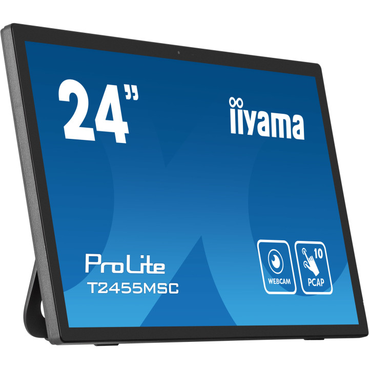 iiyama T2455MSC-B1 ecrã de sinalização Plasma digital 61 cm (24") LED 400 cd m² Full HD Preto Ecrã táctil
