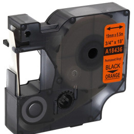 Etiqueta DYMO RHINO Coloured vinyl D119mm Preto sobre Laranja