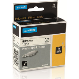 Etiquetas DYMO RhinoPRO Heat shrink tubes D1 6mmx 1.5m Preto / Branco