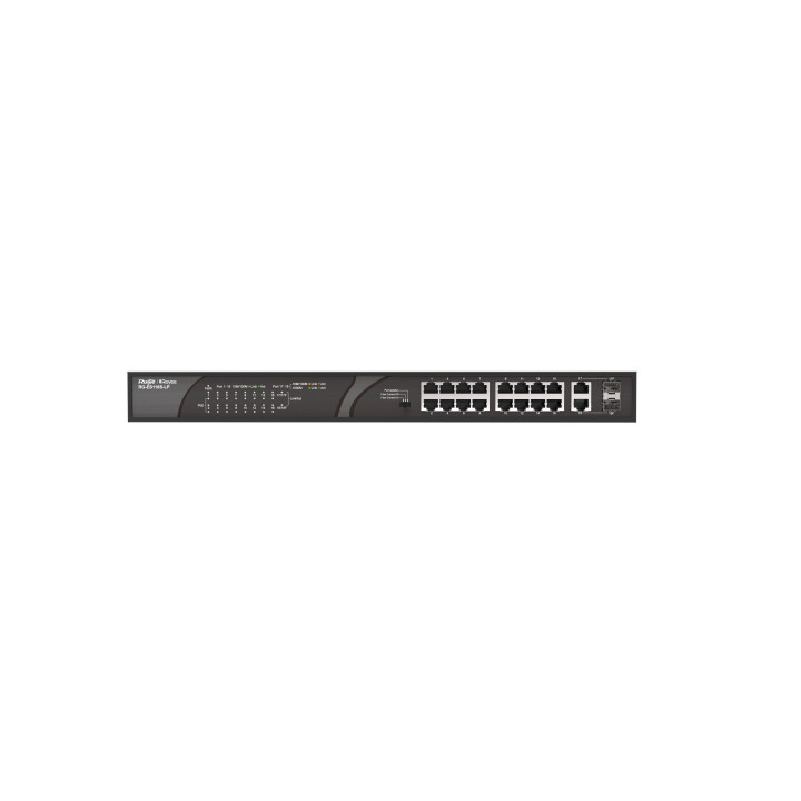 Ruijie Networks RG-ES118S-LP switch de rede Não-gerido Fast Ethernet (10 100) Power over Ethernet (PoE) Preto
