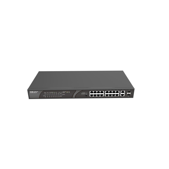 Ruijie Networks RG-ES118S-LP switch de rede Não-gerido Fast Ethernet (10 100) Power over Ethernet (PoE) Preto