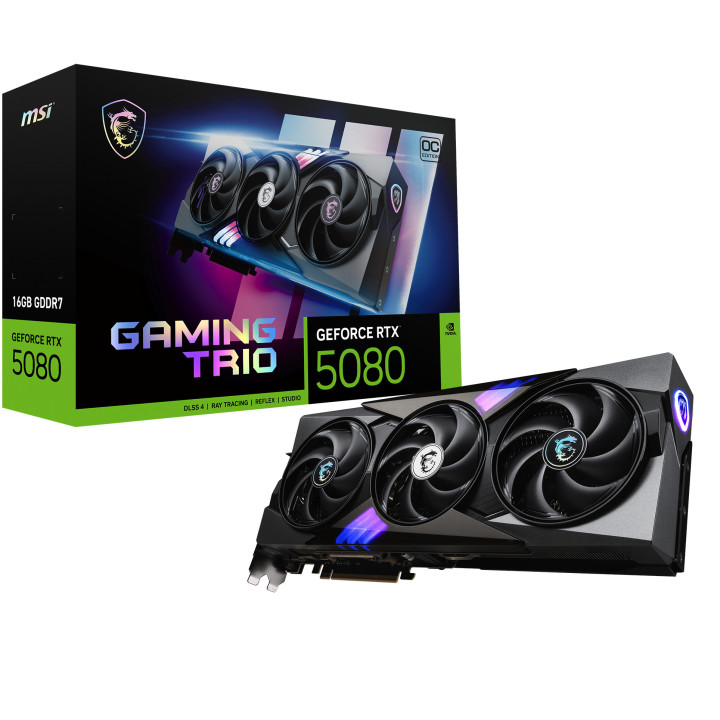 MSI GAMING GEFORCE RTX 5080 16G TRIO OC placa de vídeo NVIDIA 16 GB GDDR7