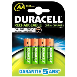 Pilha Duracell HR6 AA recarregável Hidreto metálico de níquel pack de 4