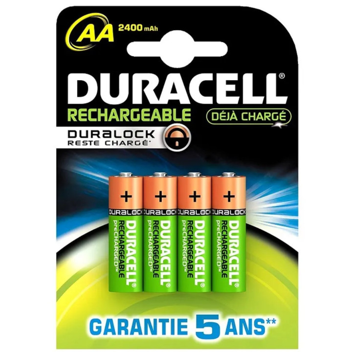 Pilha Duracell HR6 AA recarregável Hidreto metálico de níquel pack de 4