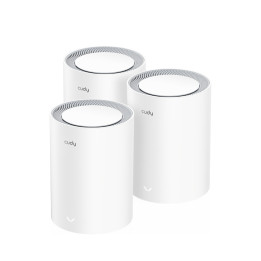 Cudy M3000 3-PACK sistema de Wi-Fi Mesh Dual-band (2,4 GHz   5 GHz) Wi-Fi 6 (802.11ax) Cinzento, Branco 1 Interno