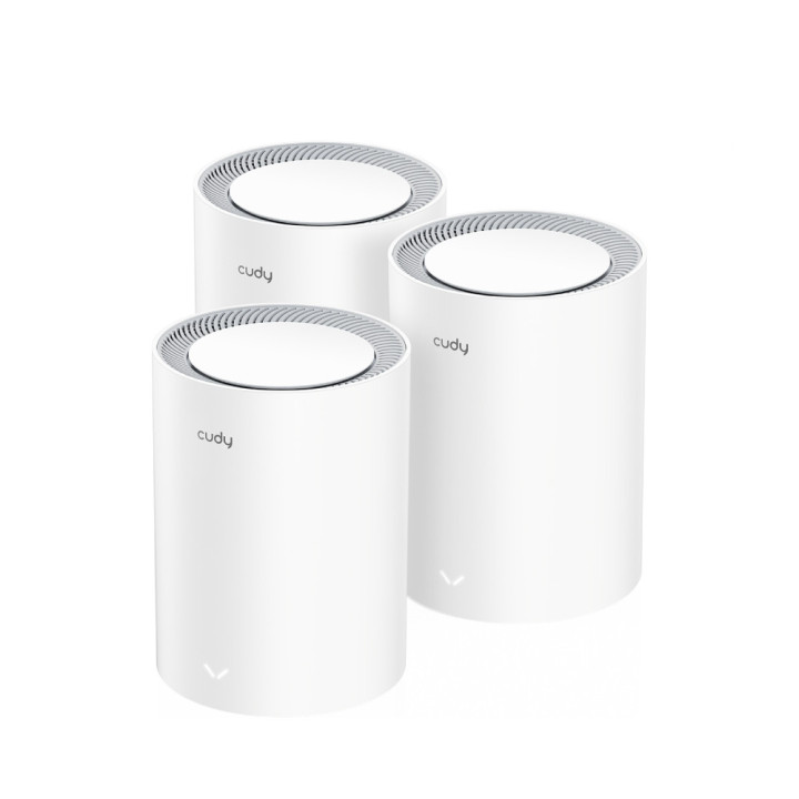 Cudy M3000 3-PACK sistema de Wi-Fi Mesh Dual-band (2,4 GHz   5 GHz) Wi-Fi 6 (802.11ax) Cinzento, Branco 1 Interno