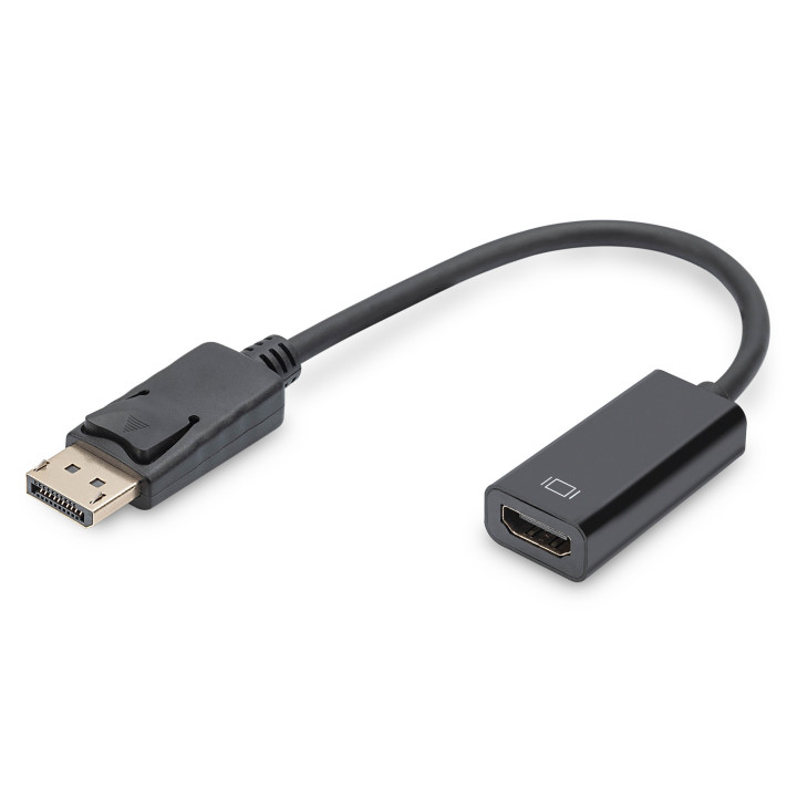 Digitus DB-340400-001-S adaptador de cabo de vídeo 0,15 m DisplayPort HDMI Type A (Standard) Preto